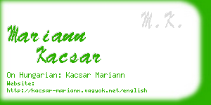 mariann kacsar business card